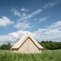 4m bell tent with closed doors