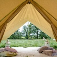 Inside a 4m bell tent