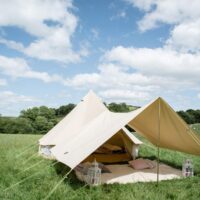 4m bell tent with awning