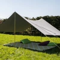 Single extendable pole for awning