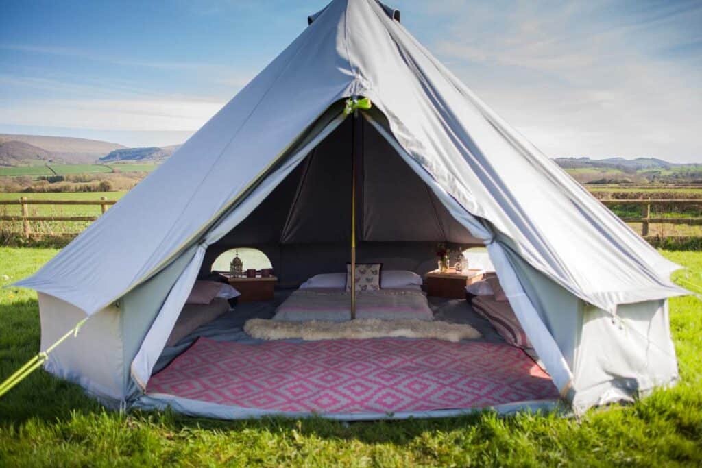 5m Canvas Bell Tent Available in Sand or Grey Life Under Canvas