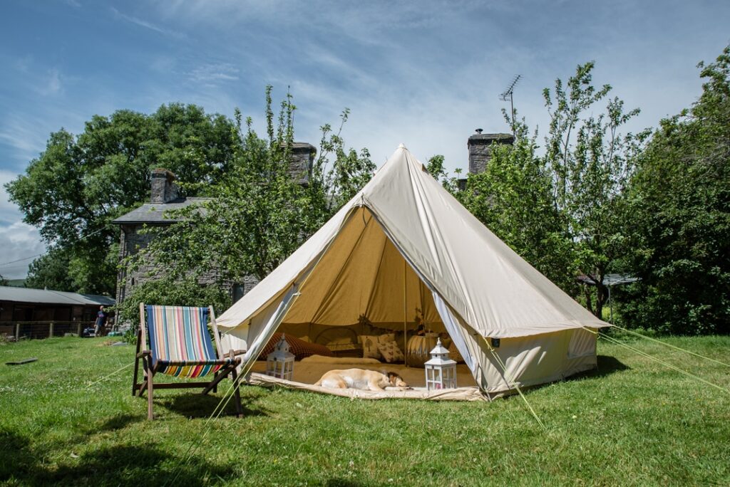 5m Canvas Bell Tent Available in Sand or Grey Life Under Canvas