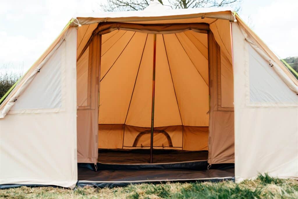 5m Canvas Bell Tent Available in Sand or Grey Life Under Canvas
